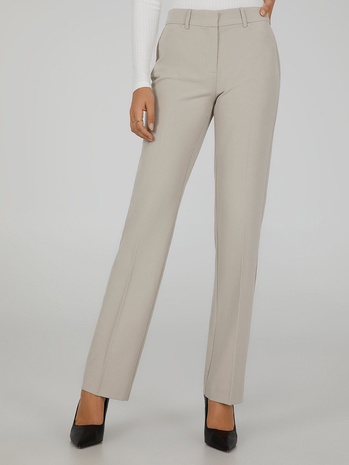 Elastic Waist Straight Leg Trousers sold by Suzy Shier