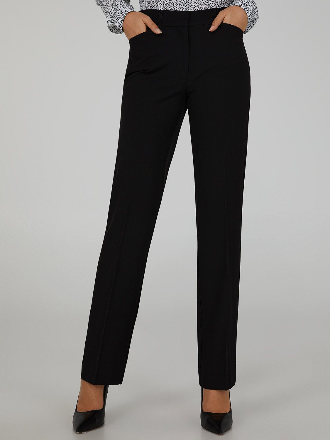 Elastic Waist Straight Leg Trousers sold by Suzy Shier product image thumbnail 5