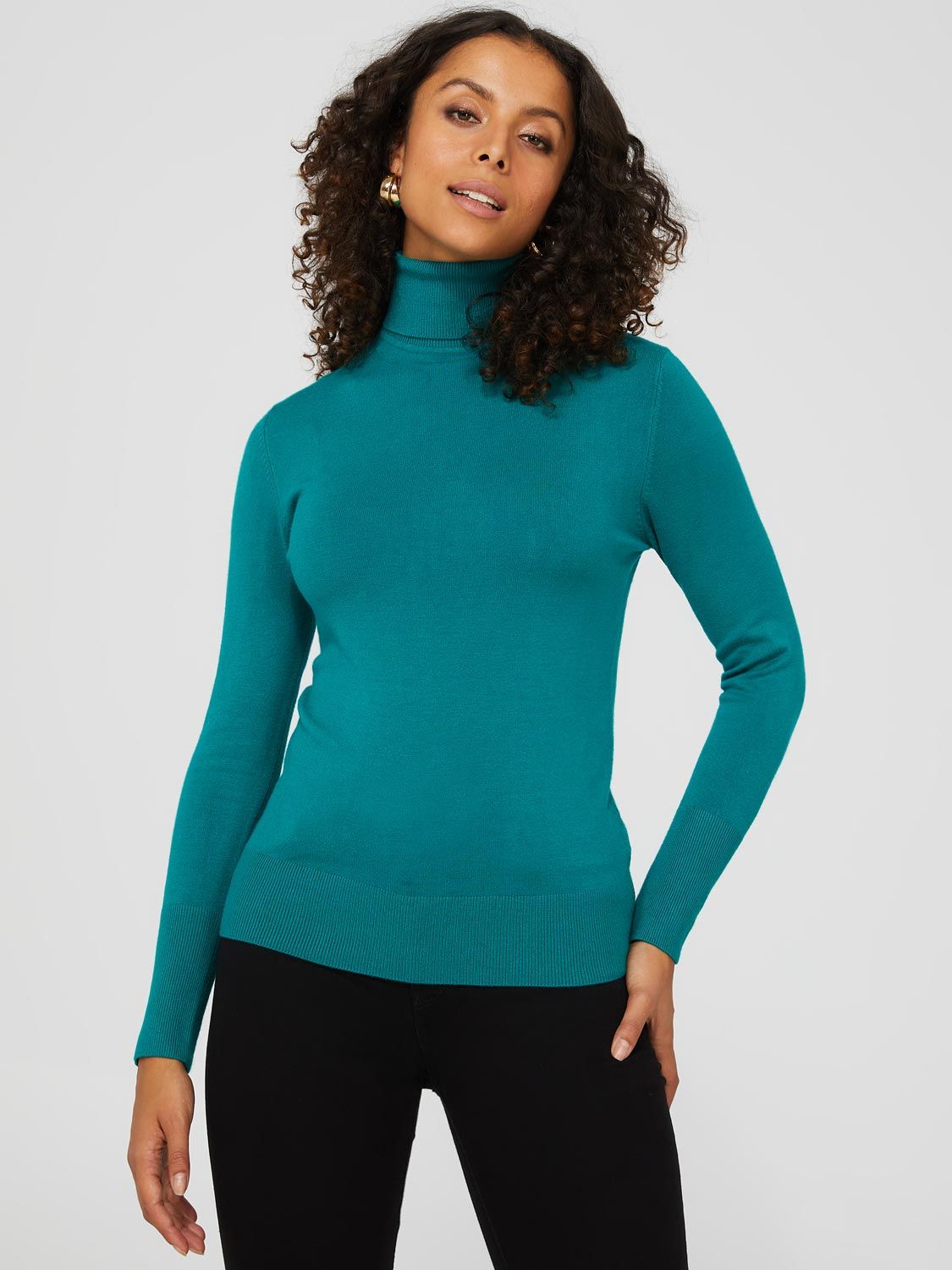 Turtleneck Sweater With Ribbed Details sold by Suzy Shier