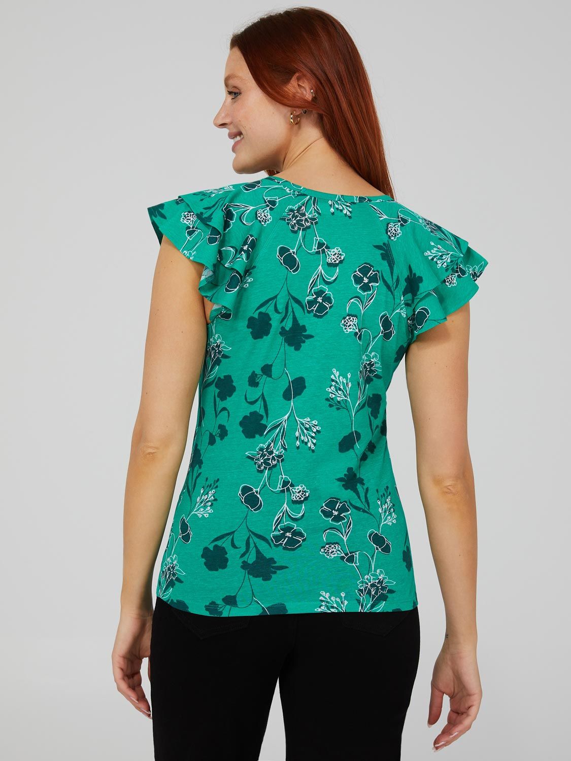 Double Ruffled Cap Sleeve Top sold by Suzy Shier product image thumbnail 4