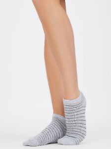 6-Pack Of Polka Dot And Stripe Print Ankle Socks sold by Suzy Shier