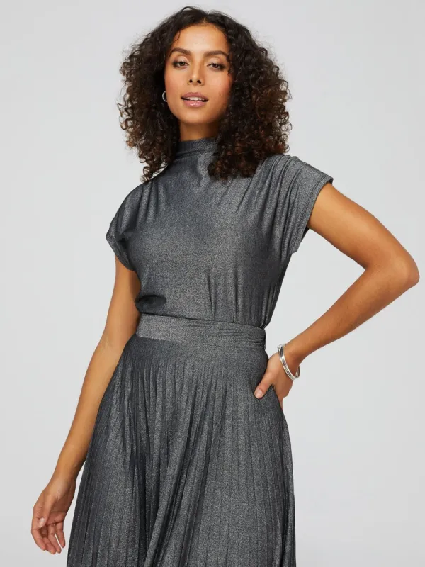 Short Dolman Sleeve Funnel Neck Top sold by Suzy Shier