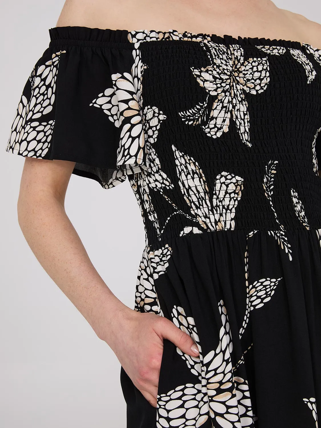 Floral Print Flutter Sleeve Maxi Dress sold by Suzy Shier product image thumbnail 3