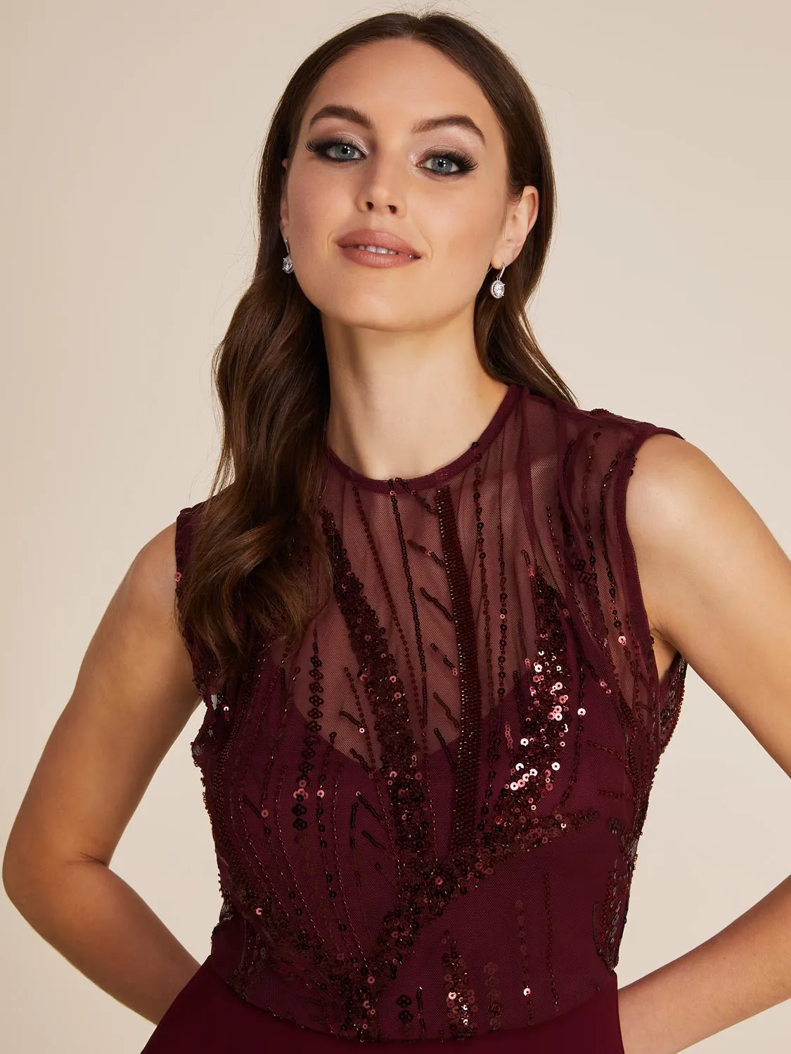 Illusion Sequin Mini Fit & Flare Dress sold by Suzy Shier product image thumbnail 3