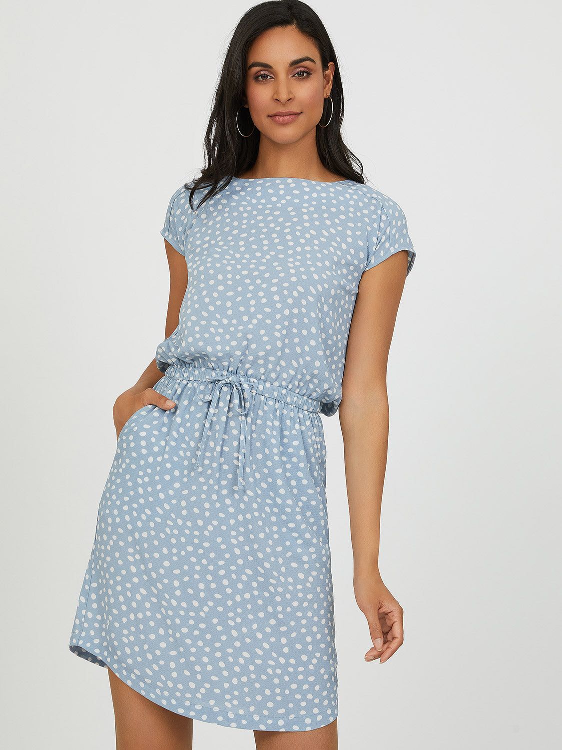 Dot Print Bubble Mini Dress sold by Suzy Shier