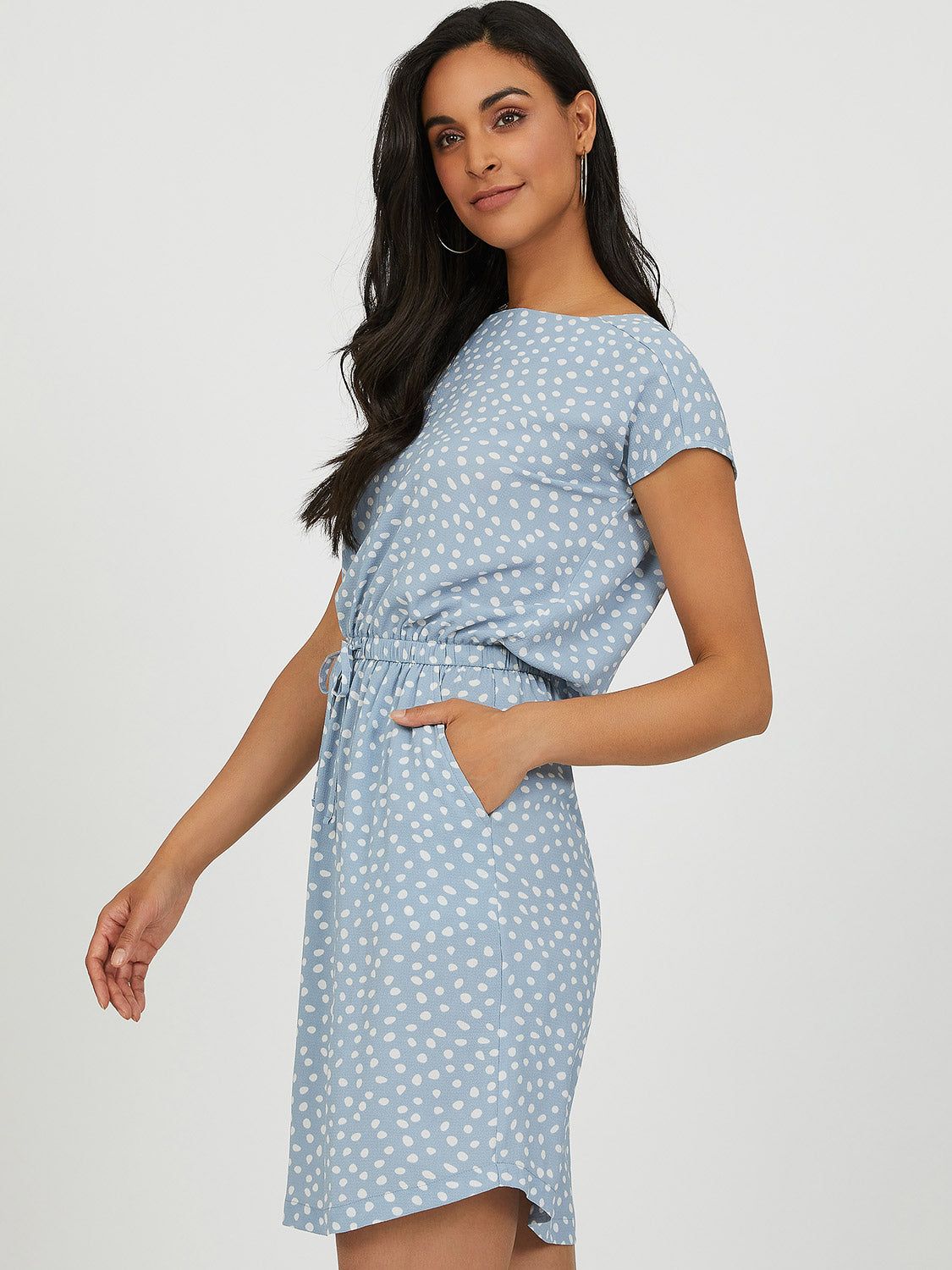 Dot Print Bubble Mini Dress sold by Suzy Shier product image thumbnail 3