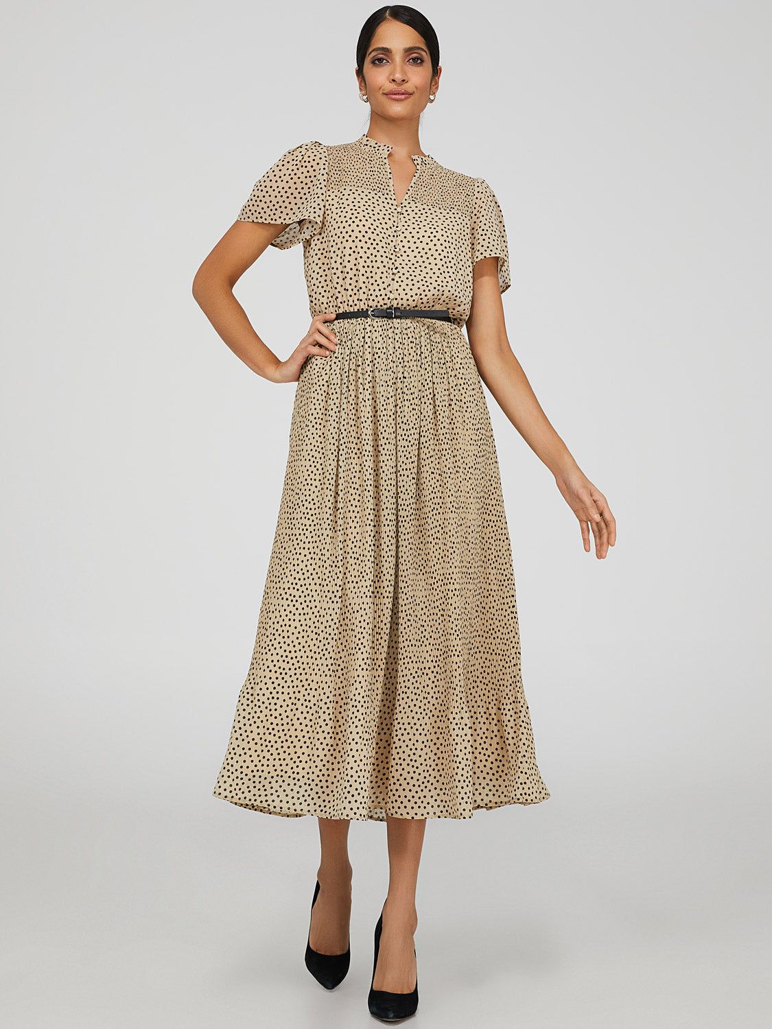 Belted Printed Chiffon Midi Dress sold by Suzy Shier product image thumbnail 2