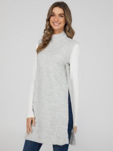 Mock Neck Tunic With Side Slits sold by Suzy Shier