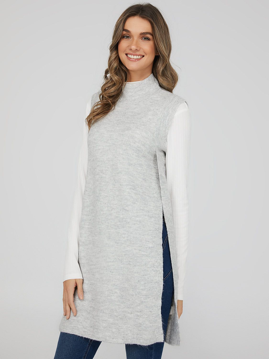 Mock Neck Tunic With Side Slits sold by Suzy Shier product image thumbnail 2
