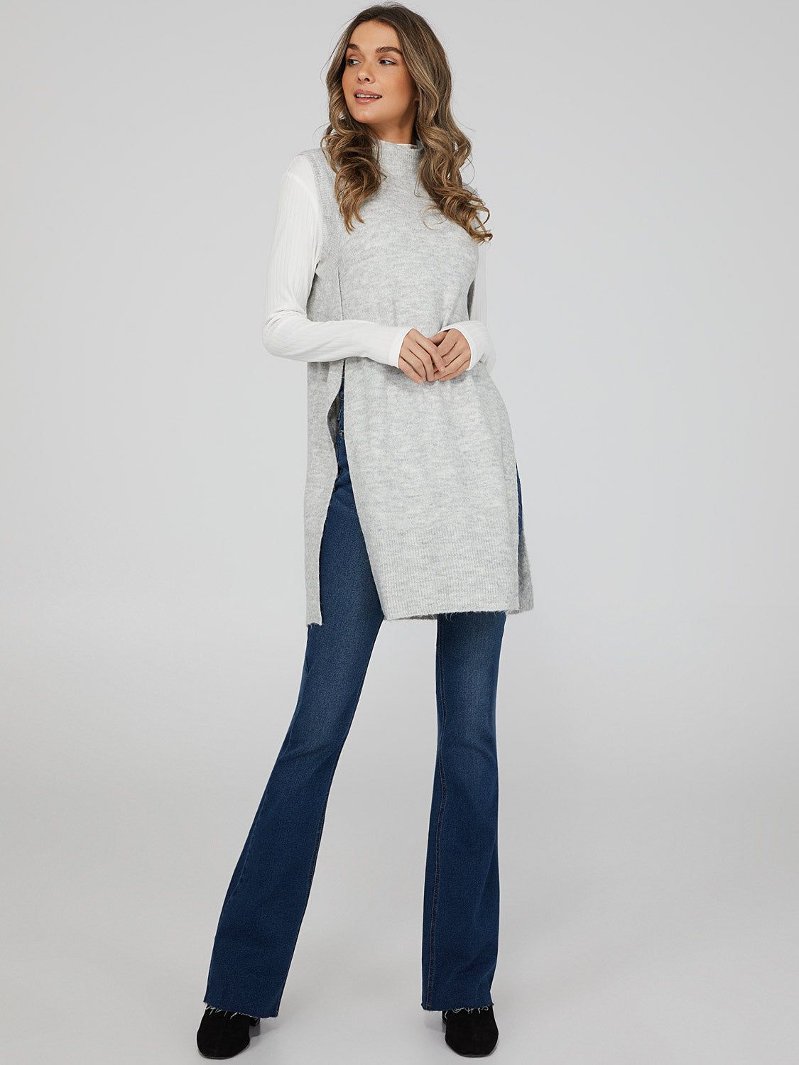 Mock Neck Tunic With Side Slits sold by Suzy Shier