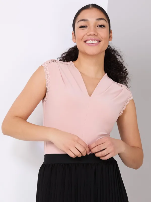 V-Neck Dolman Sleeve Top With Lace Details sold by Suzy Shier