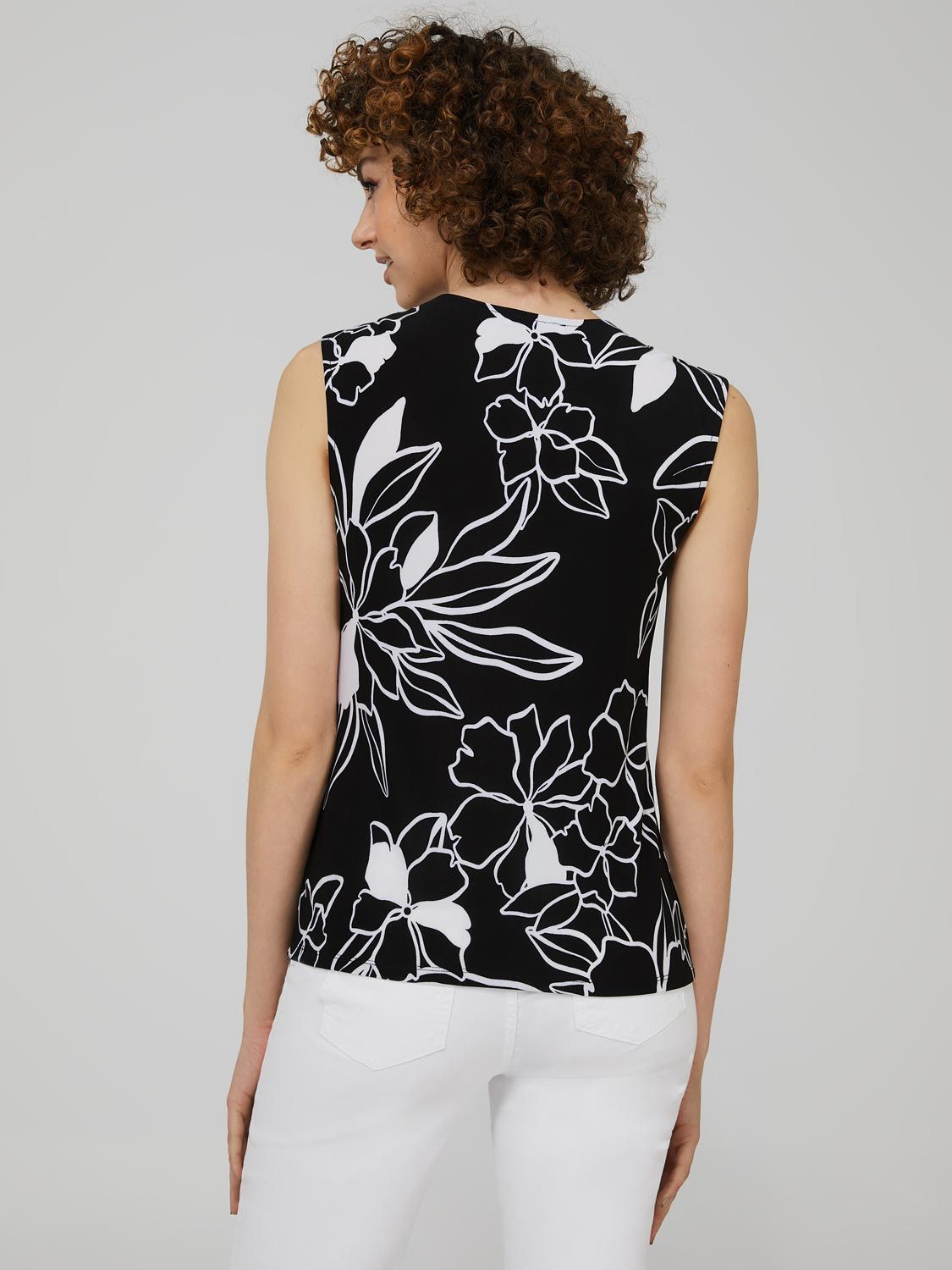 Printed V-Neck Top WIth Smocking Detail sold by Suzy Shier product image thumbnail 4