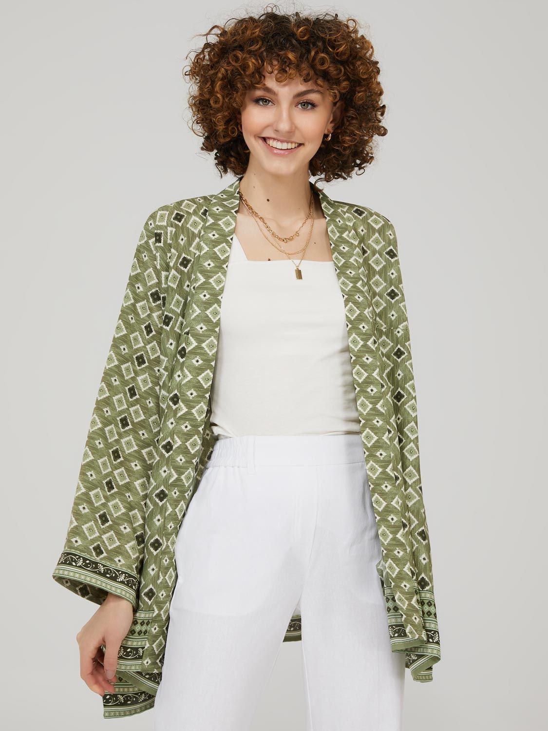 Ikat Print Crepe Kimono sold by Suzy Shier