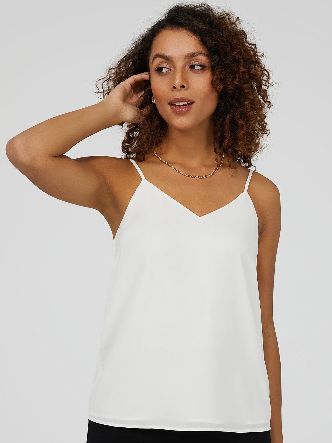 Adjustable Spaghetti Strap V-Neck Top sold by Suzy Shier product image thumbnail 6