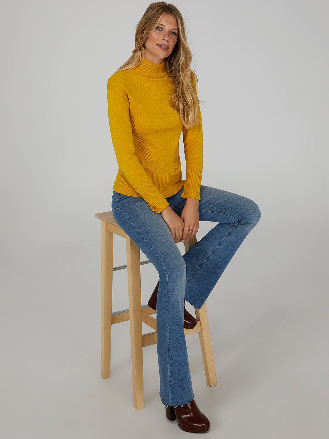 Mock Neck Sweater With Button Detail sold by Suzy Shier product image thumbnail 5