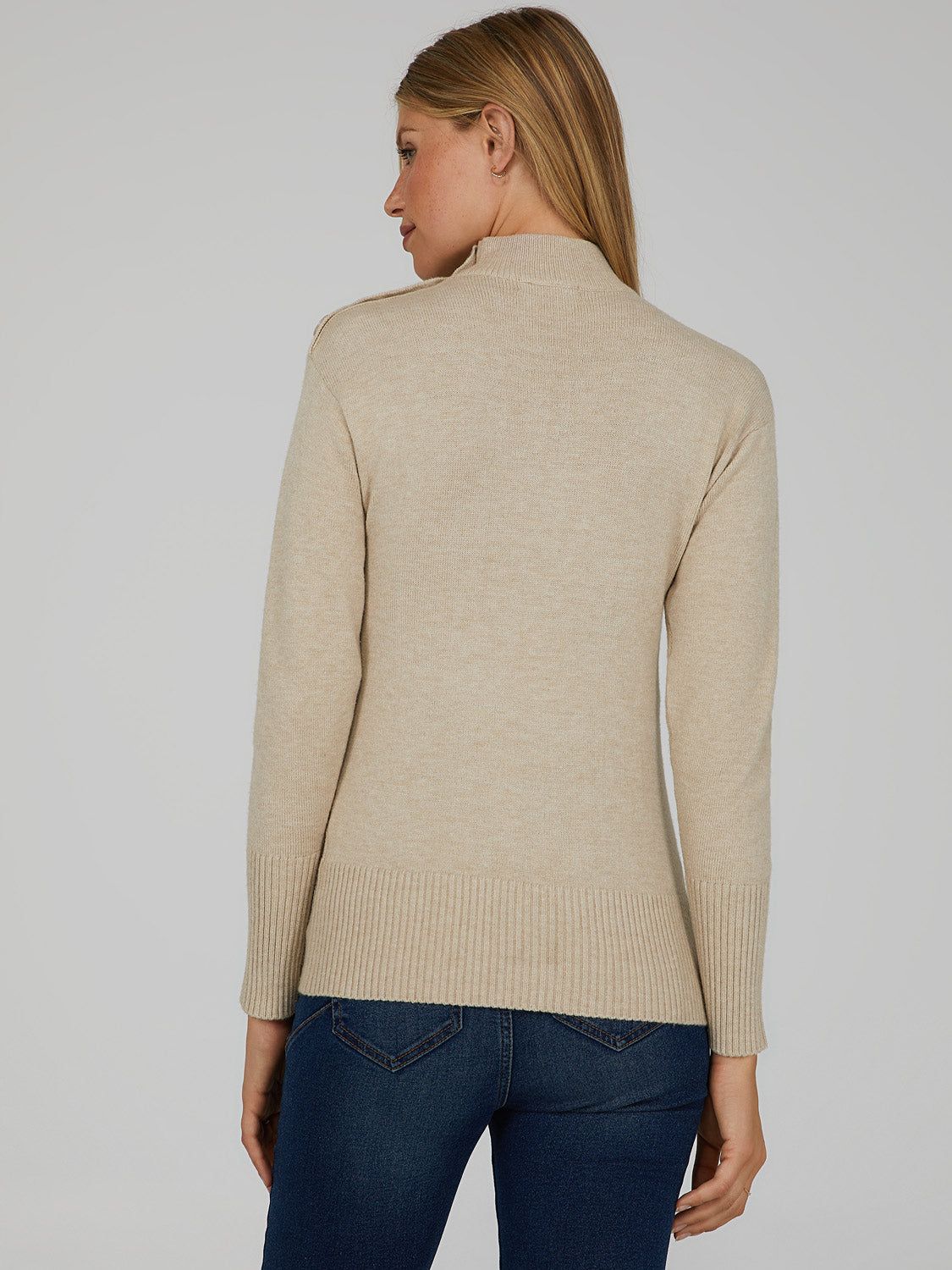 Mock Neck Sweater With Button Detail sold by Suzy Shier product image thumbnail 12