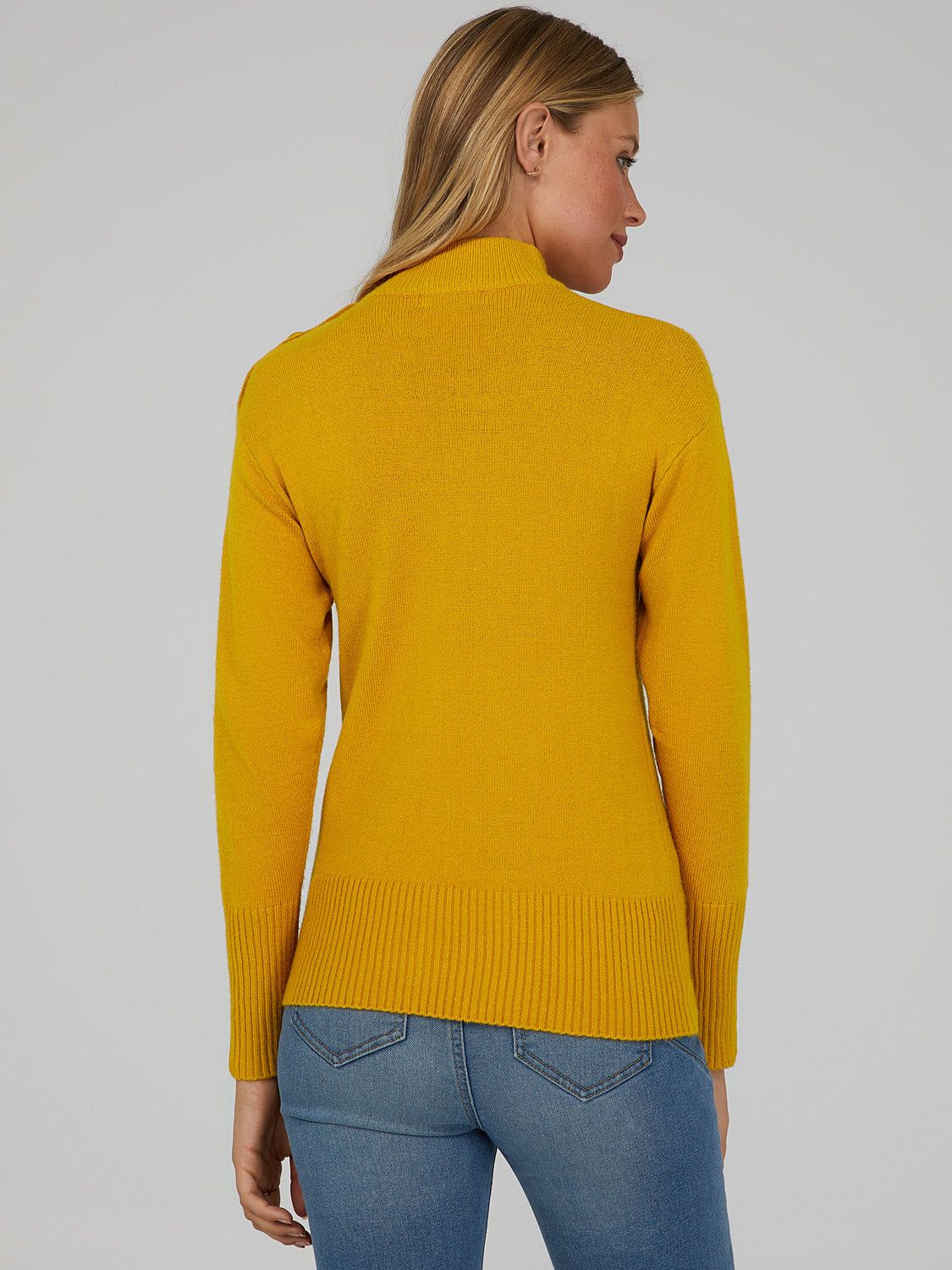 Mock Neck Sweater With Button Detail sold by Suzy Shier product image thumbnail 8