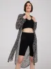 Printed Chiffon Button-Front Tunic Blouse sold by Suzy Shier