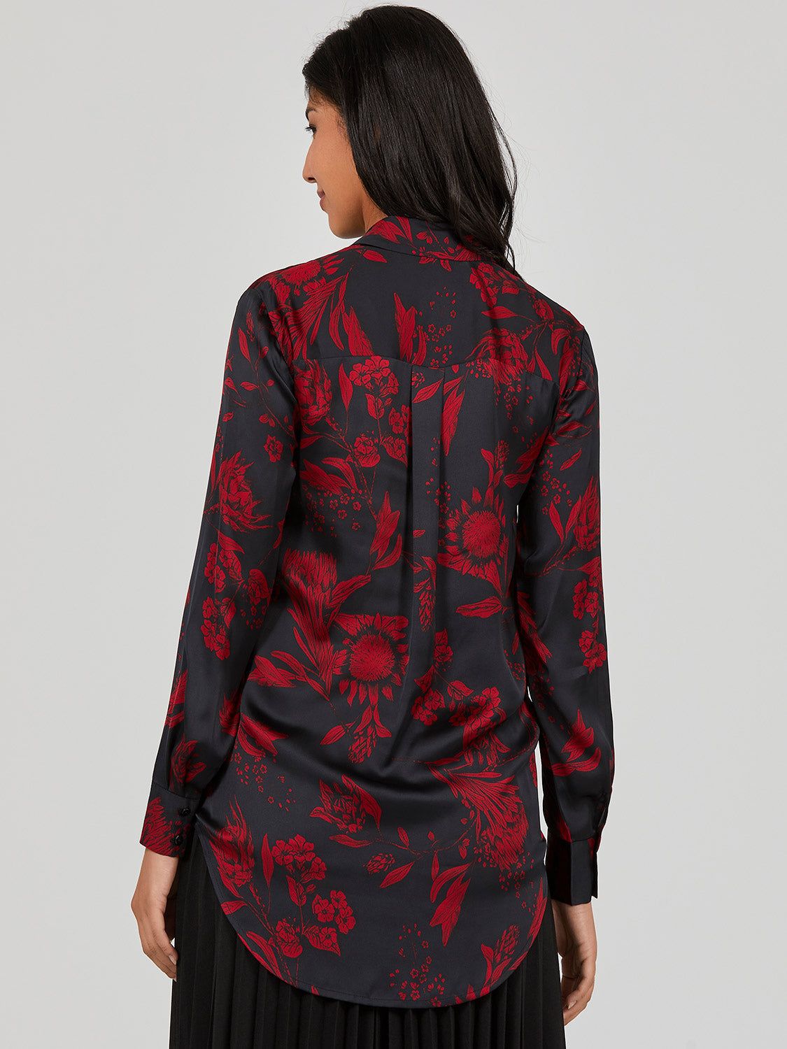 Satin Floral Button-Down Blouse sold by Suzy Shier product image thumbnail 4