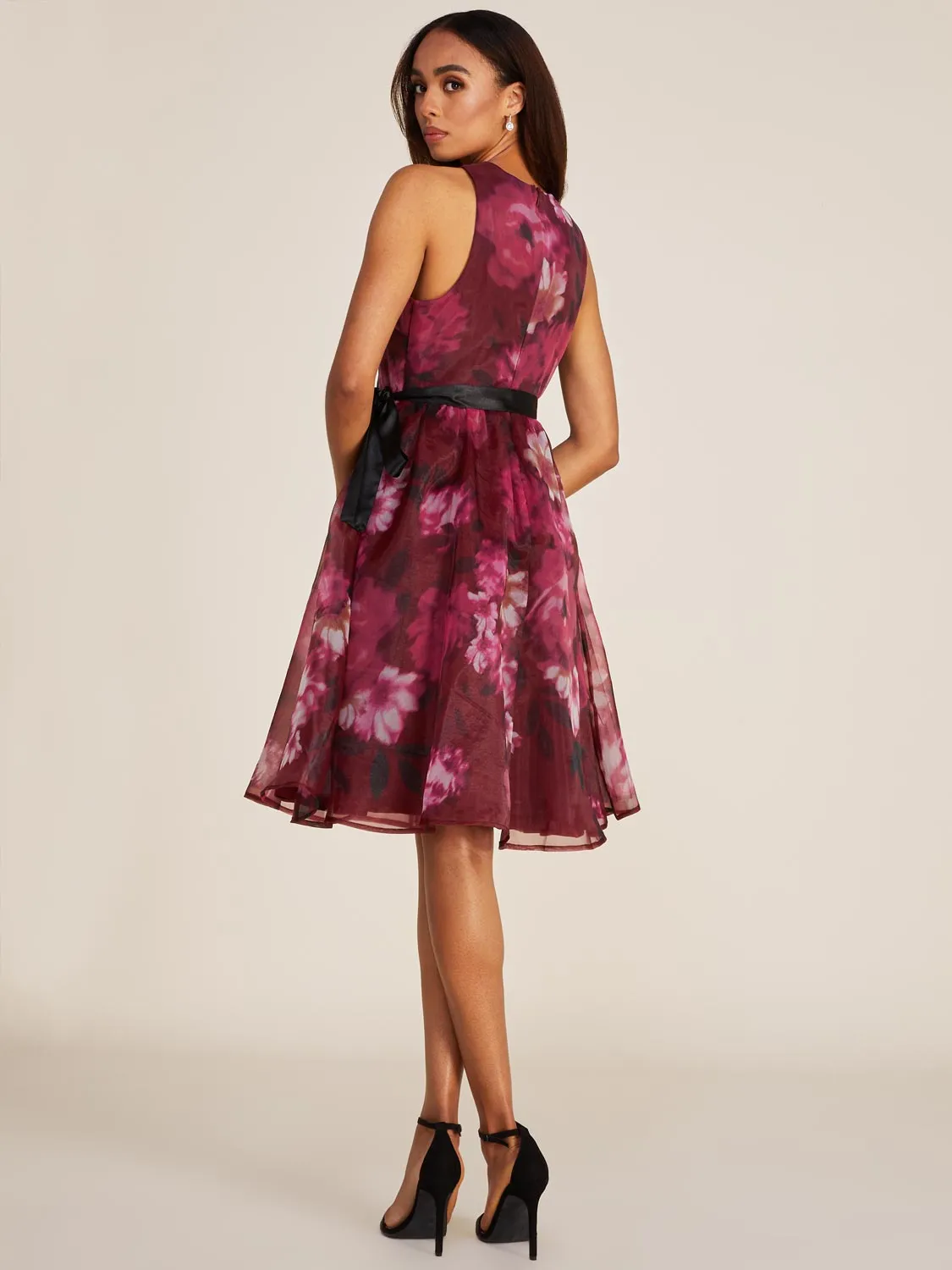 Printed Organza Halter Fit & Flare Midi Dress sold by Suzy Shier product image thumbnail 2