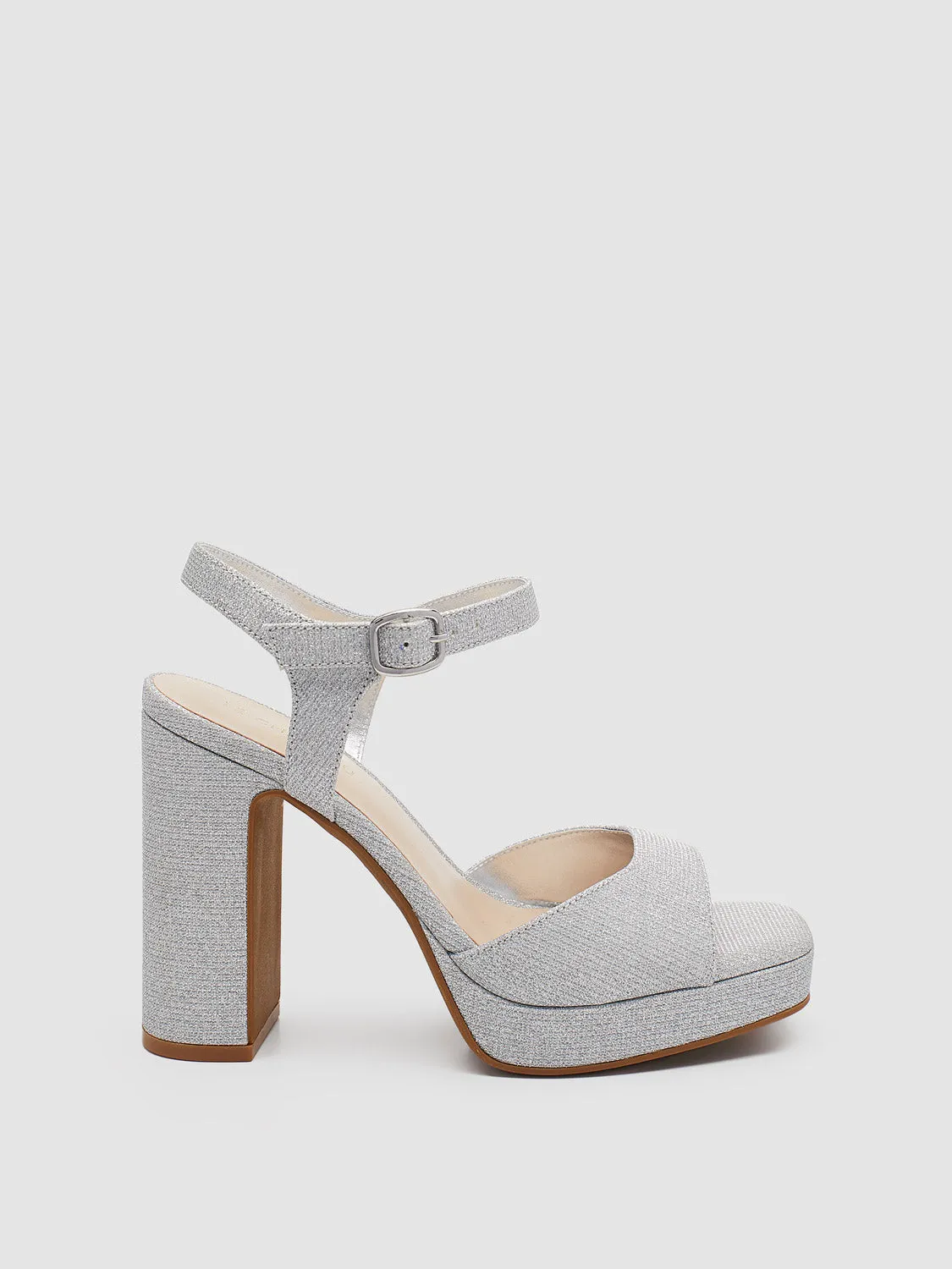 Glitter Square Toe Platform High Heel Sandal sold by Suzy Shier