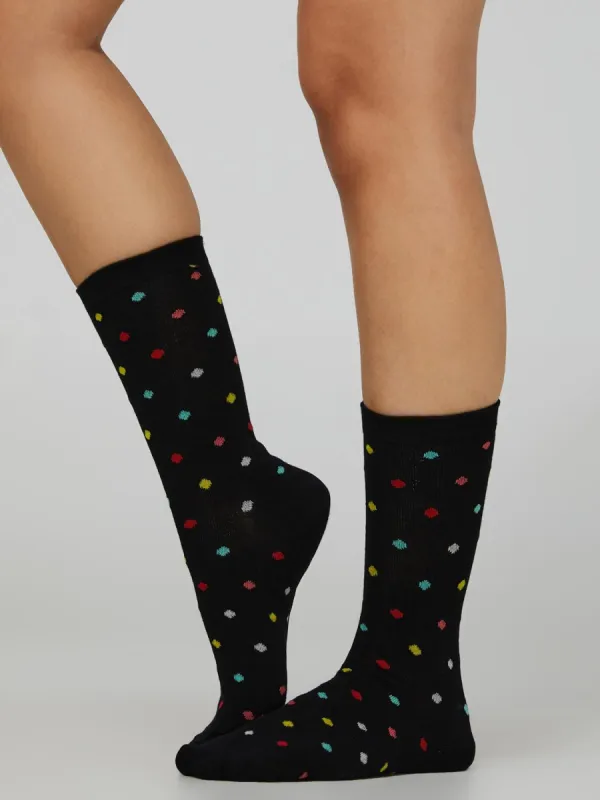 Multicolour Polka Dot Crew Socks sold by Suzy Shier