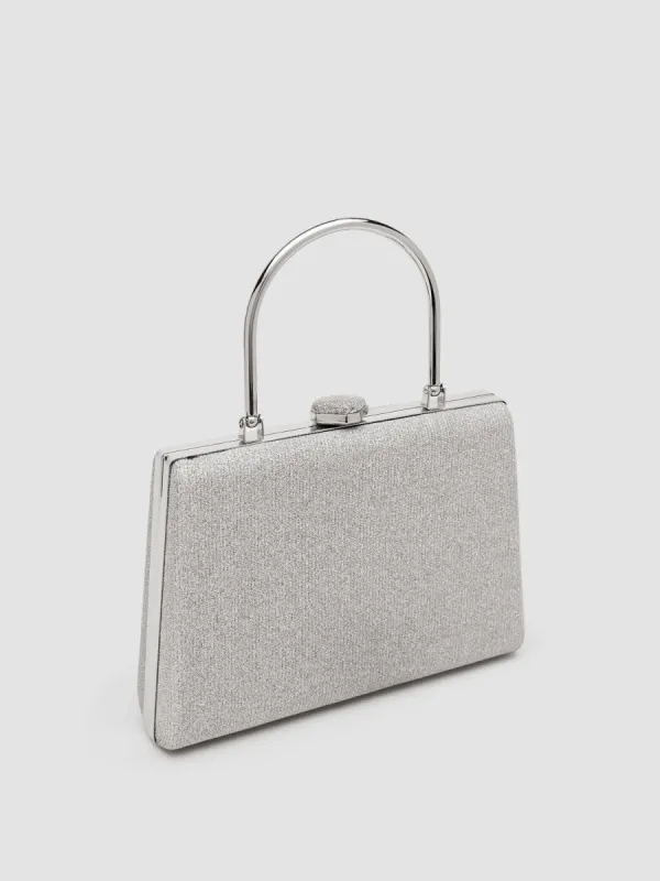 Lurex Glitter Minaudiere With Top Handle sold by Suzy Shier