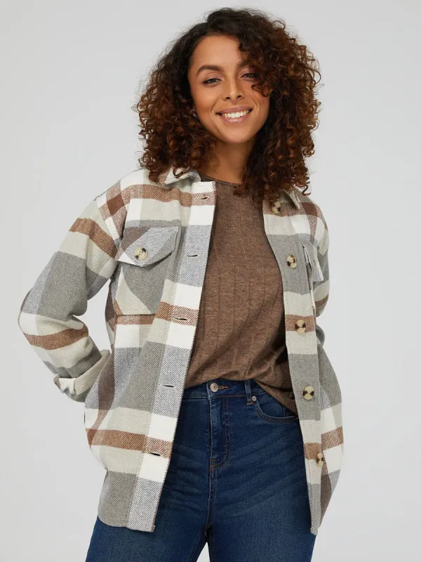 Plaid Shirt Jacket sold by Suzy Shier