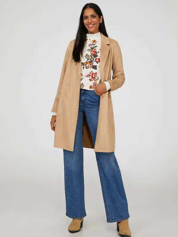 Long Suede Car Coat sold by Suzy Shier