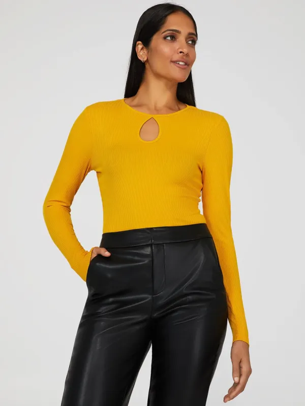 Keyhole Front Knit Top sold by Suzy Shier