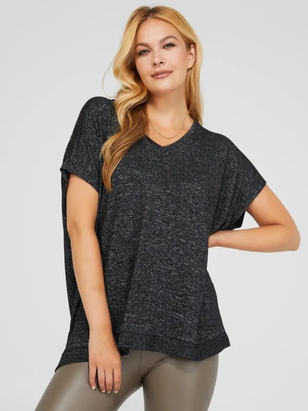 Relaxed Fit Short Sleeve V-Neck Top sold by Suzy Shier