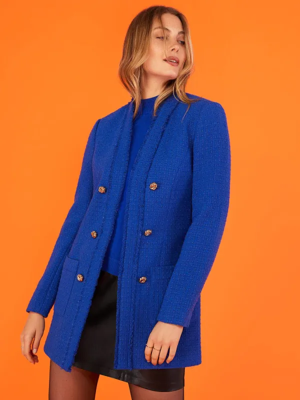 Boucle Fringe Blazer sold by Suzy Shier