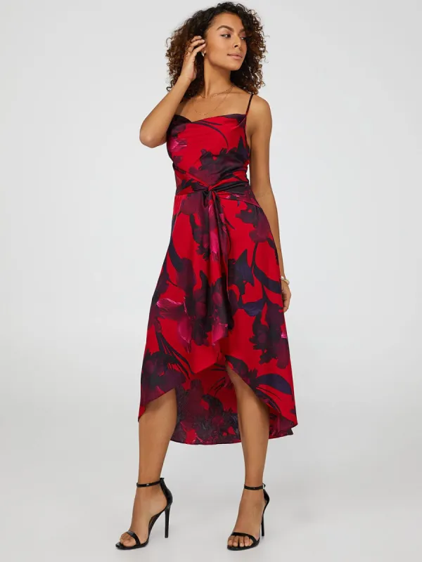 Cowl Neck Satin Midi Dress sold by Suzy Shier