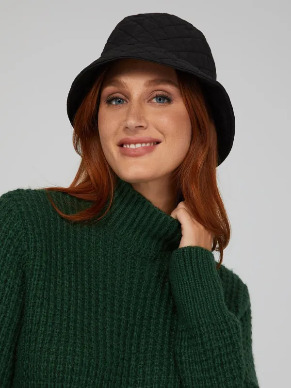 Diamond Quilted Bucket Hat sold by Suzy Shier
