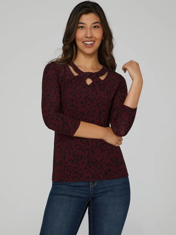 Printed Cut Out Top sold by Suzy Shier