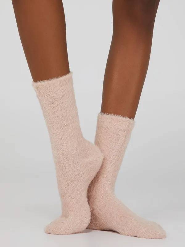 Super Soft Fuzzy Crew Socks sold by Suzy Shier
