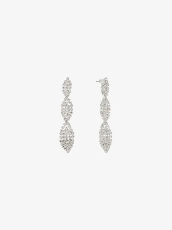 Almond Shaped Jewelled Cascading Earrings made by Suzy Shier