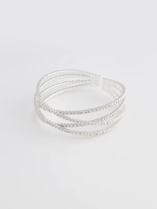 Jewelled Criss-Cross Open Cuff sold by Suzy Shier