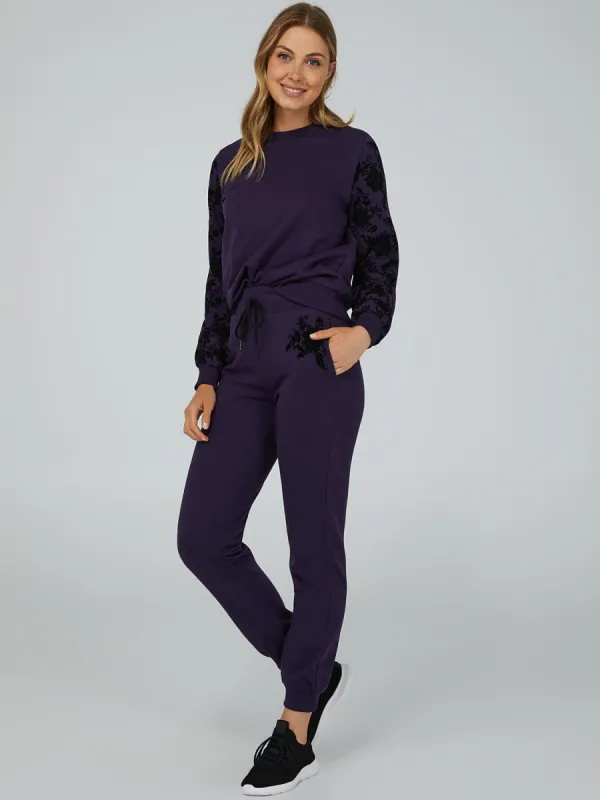 Floral Embellished Fleece Joggers sold by Suzy Shier