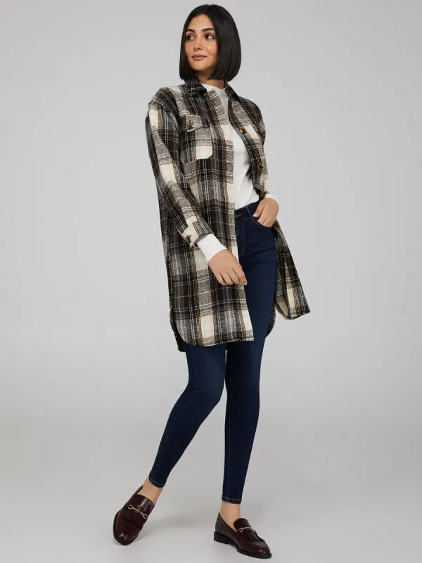 Oversized Plaid Shacket sold by Suzy Shier