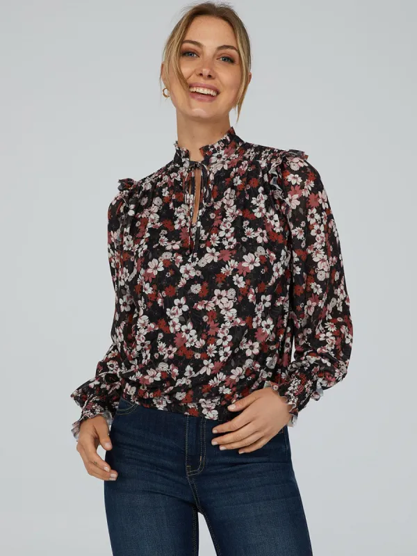 Floral Print Peasant Top sold by Suzy Shier