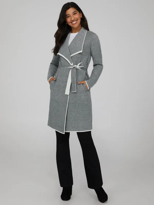 Belted Shawl Collar Sweater sold by Suzy Shier