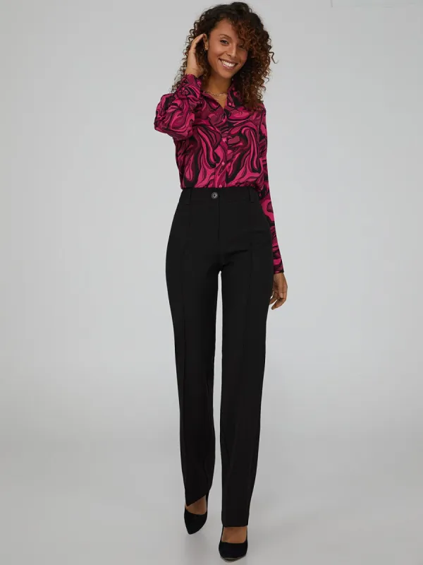 High Waisted Pintuck Straight Leg Pants sold by Suzy Shier