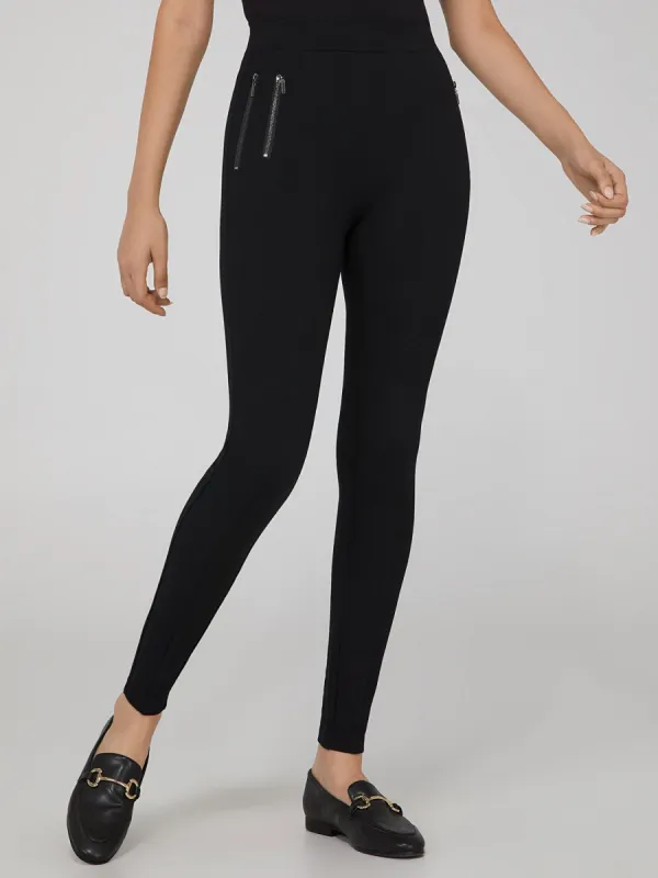 Exposed Zip Skinny Leg Pants sold by Suzy Shier