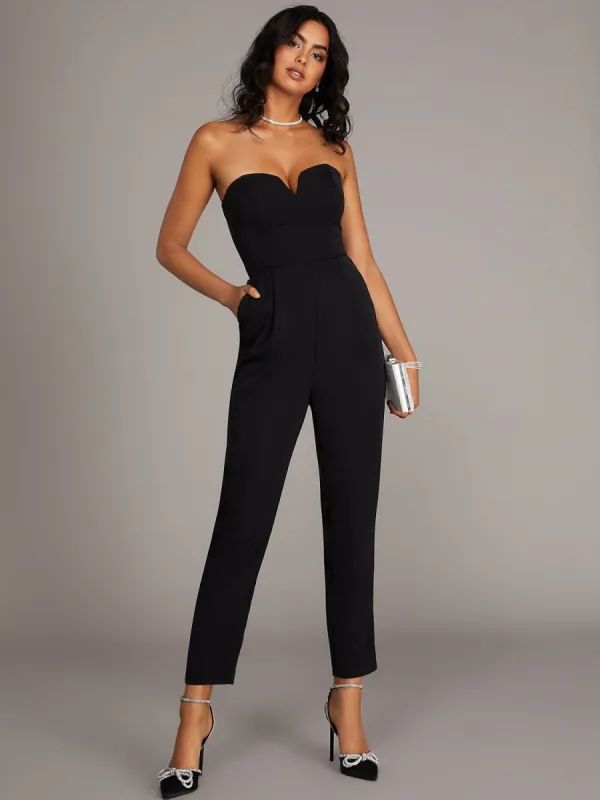 Straight Leg Sweetheart Bustier Jumpsuit sold by Suzy Shier