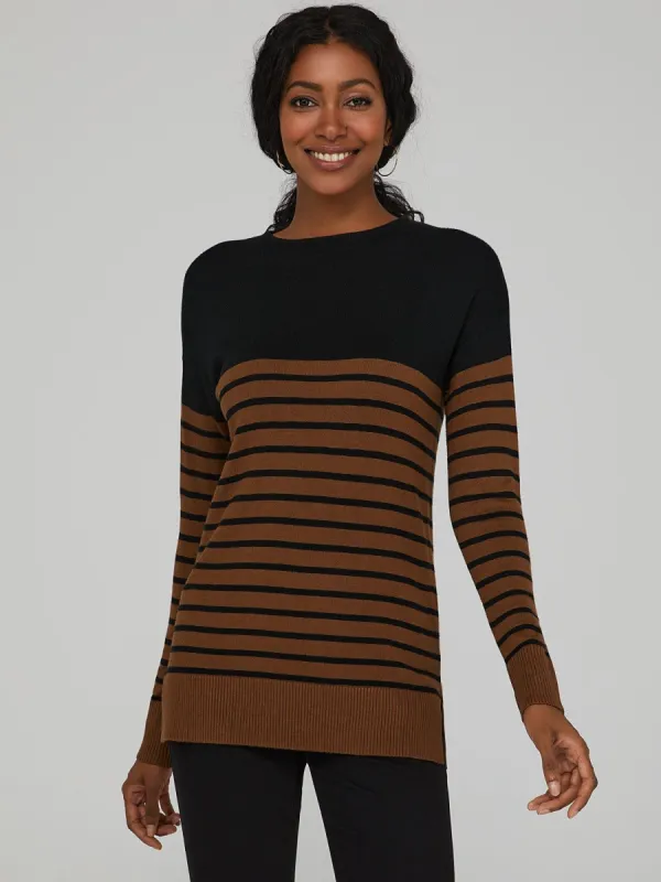 Solid And Stripe Crew Neck Sweater sold by Suzy Shier