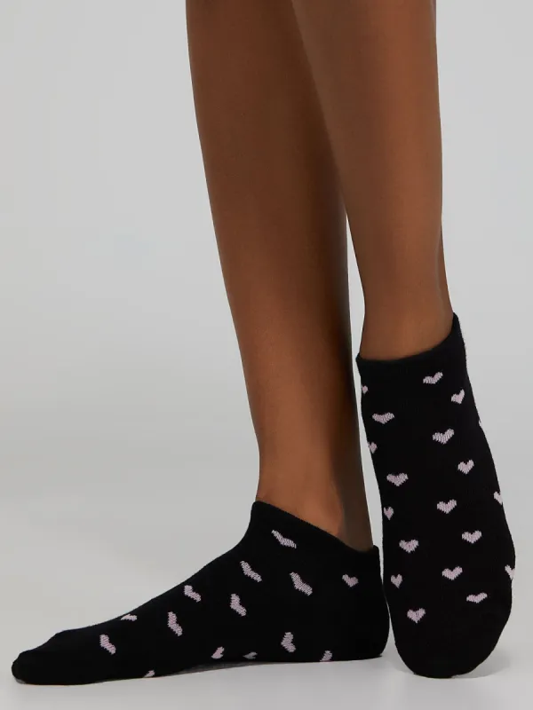 6-Pack Of Heart And Stripe Ankle Socks sold by Suzy Shier