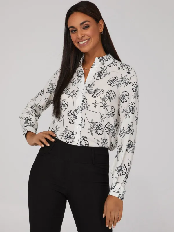 Floral Button-Down Blouse sold by Suzy Shier