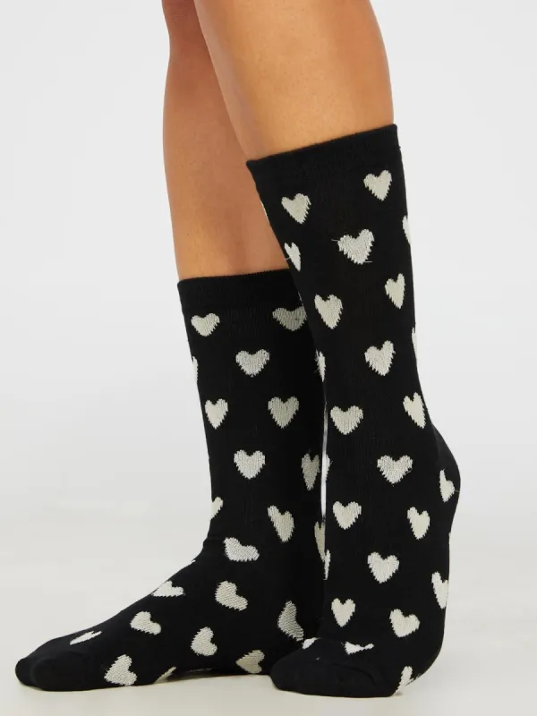 Heart Print Crew Socks sold by Suzy Shier