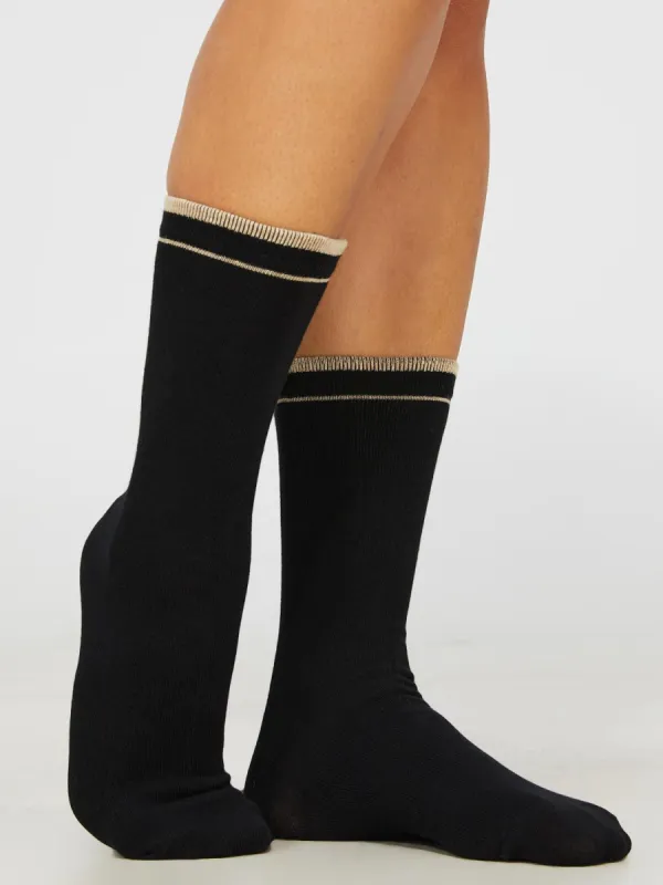 Striped Hem Crew Socks sold by Suzy Shier